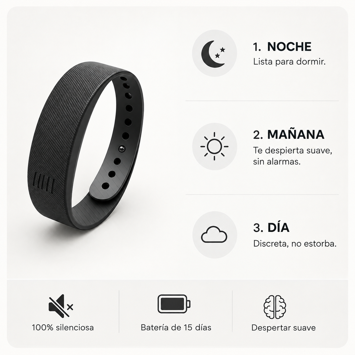 Pulsera Auralis, despertador vibratorio silencioso