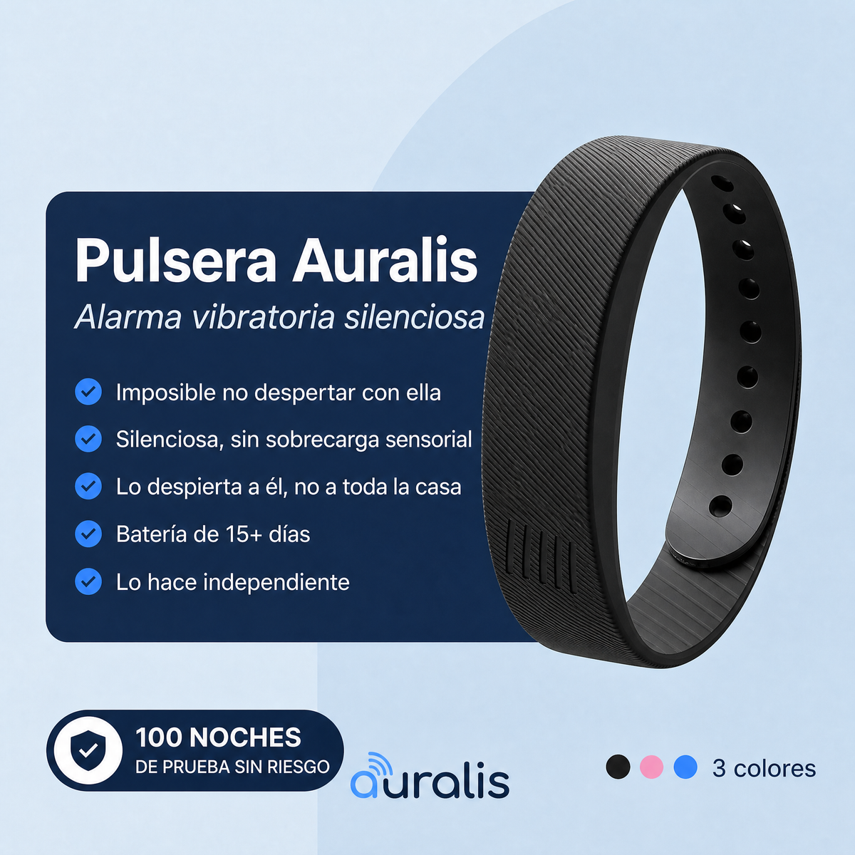 Pulsera Auralis, despertador vibratorio silencioso