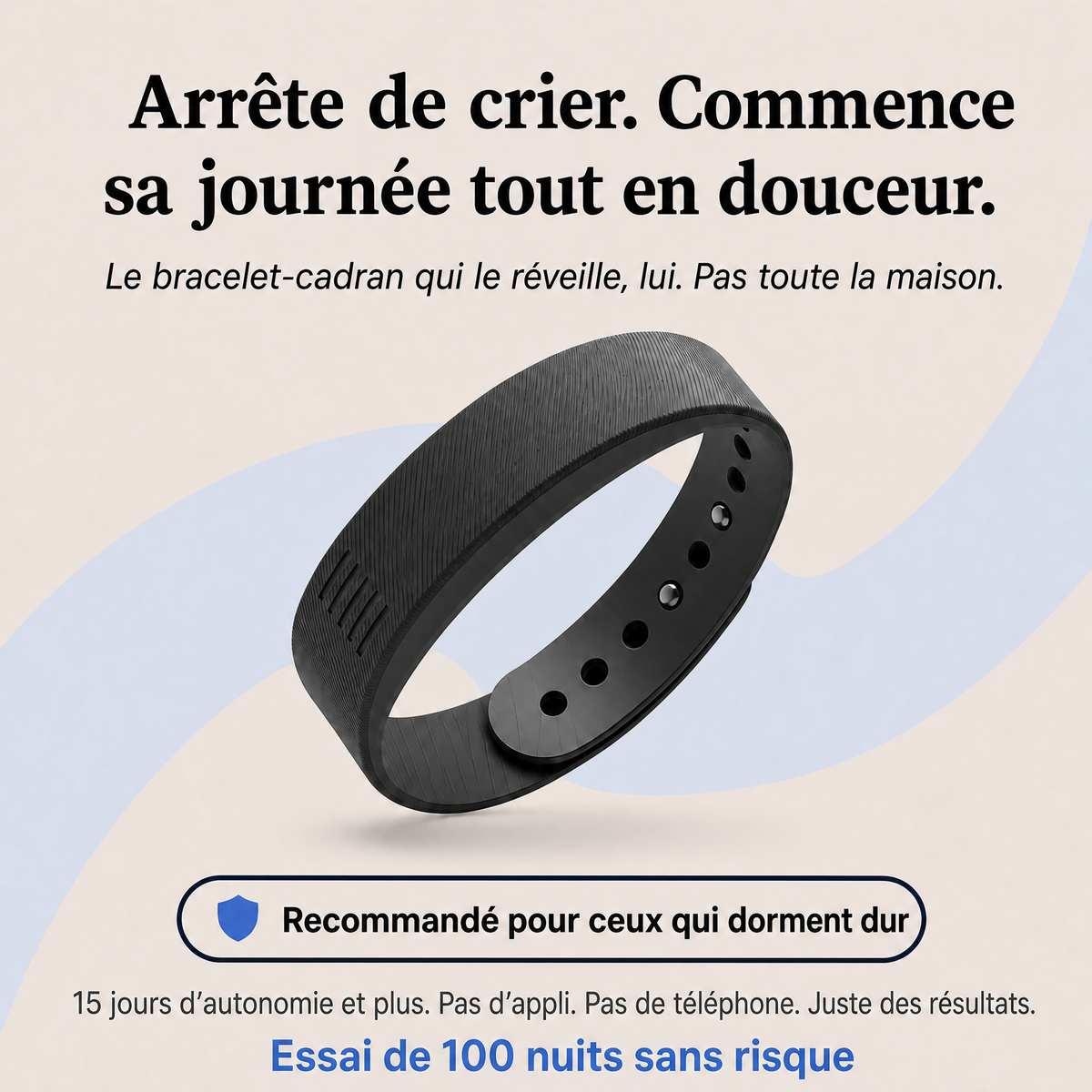 Bracelet Auralis, cadran vibrant silencieux