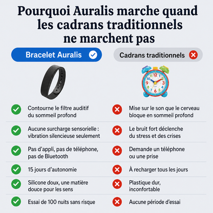 Bracelet Auralis, cadran vibrant silencieux
