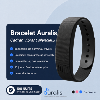 Bracelet Auralis, cadran vibrant silencieux