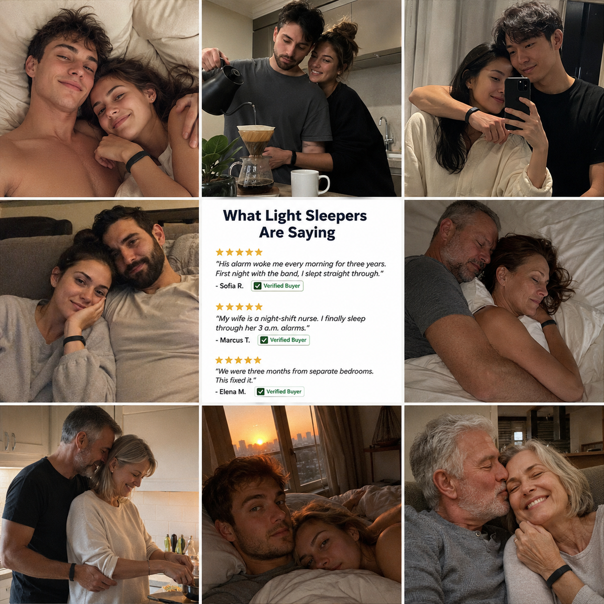 Couples using the Auralis silent vibrating alarm